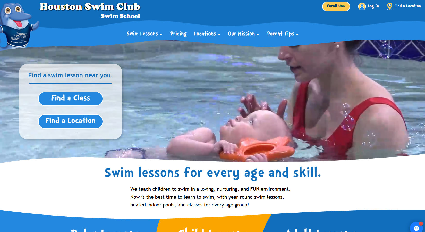 Houston Swim Club website project