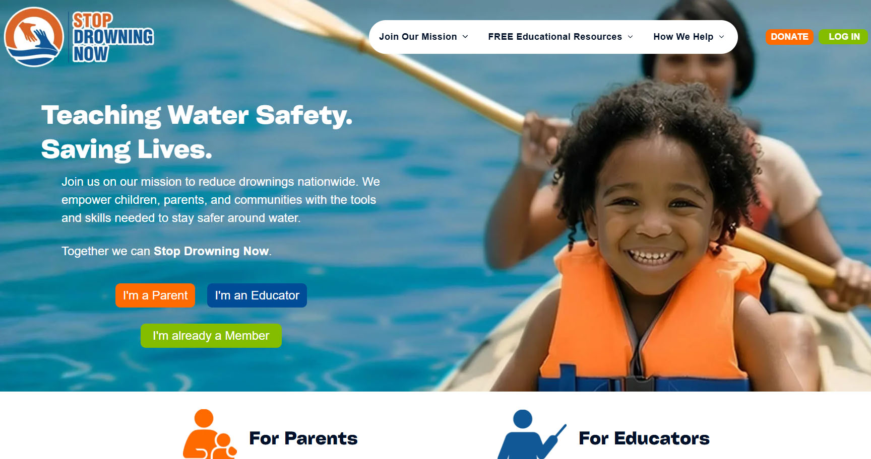 Stop Drowning Now website project